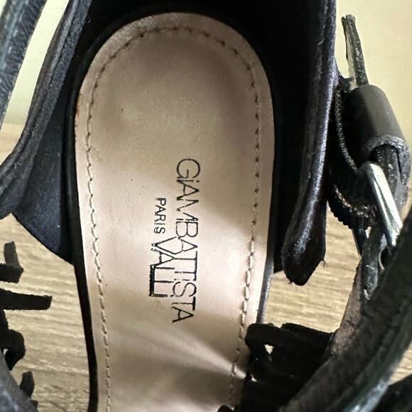 Giambattista Valli Revolve Leather Suede Fringe Ankle Strap Heels 6.5 Mobwife - Picture 12 of 15